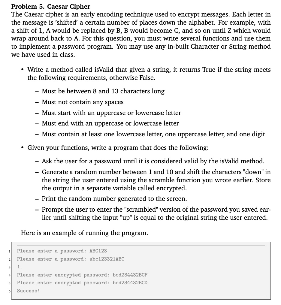 please write the code in java problem 5 caesar cipher the caesar cipher ...