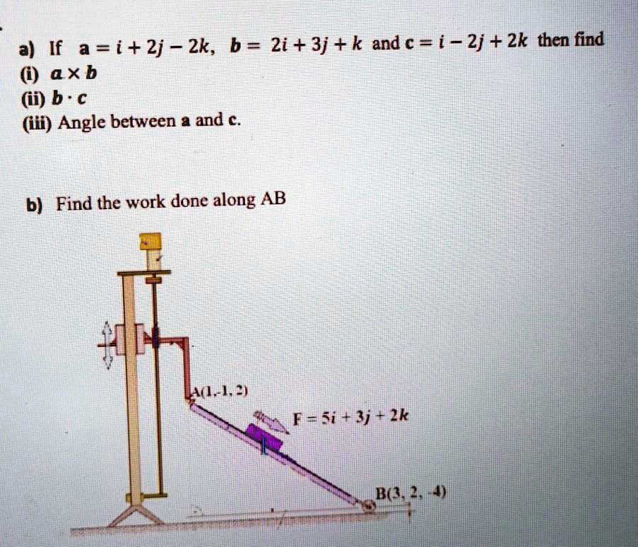 SOLVED: A) If A = [+2j - 2k], B = [2i + 3j + K], And â‚¬ = [i - J + K ...