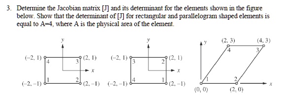 SOLVED: Determine the Jacobian matrix [J] and its determinant for the ...