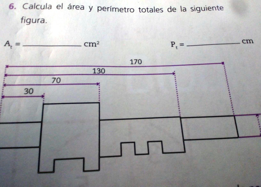 Calcula El Area Y Perimetro Totales De La Siguiente Figura