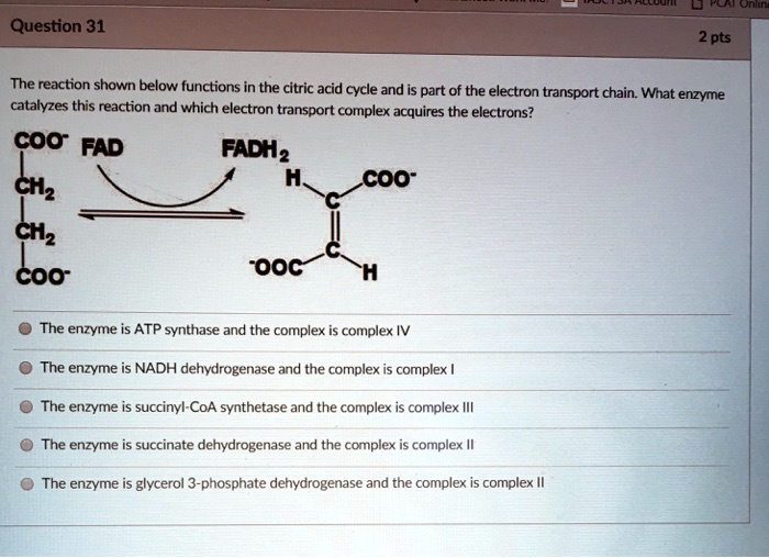 SOLVED: The reaction shown below functions in the citric acid cycle and ...