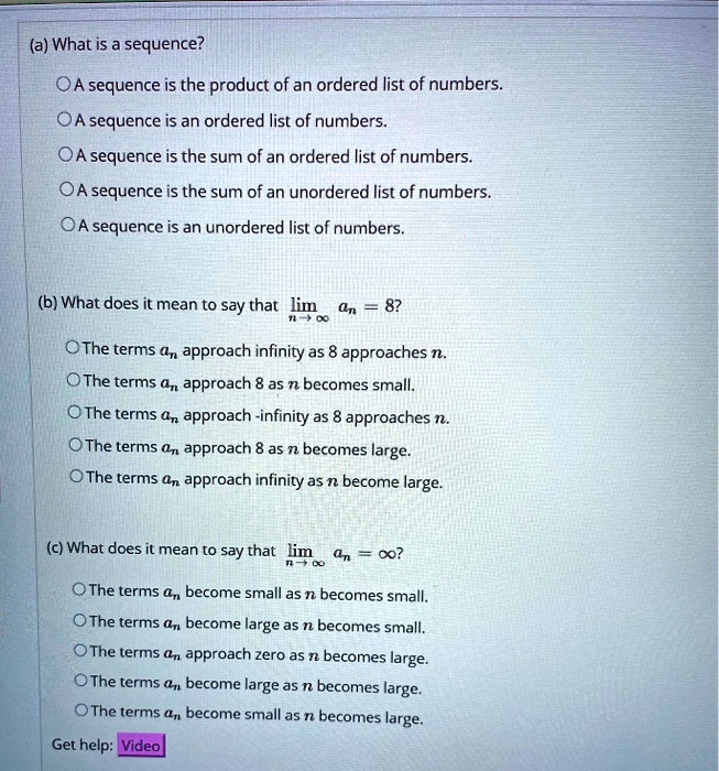 Solved a what is a sequence oa sequence is the product of an