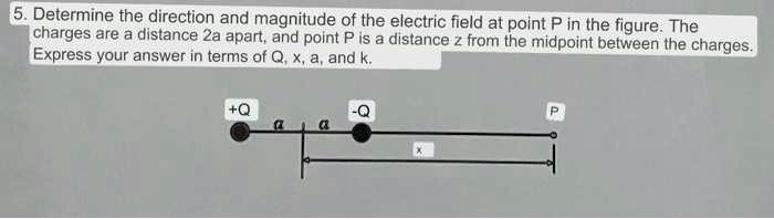 5. Determine the direction and magnitude of the electric field at point ...