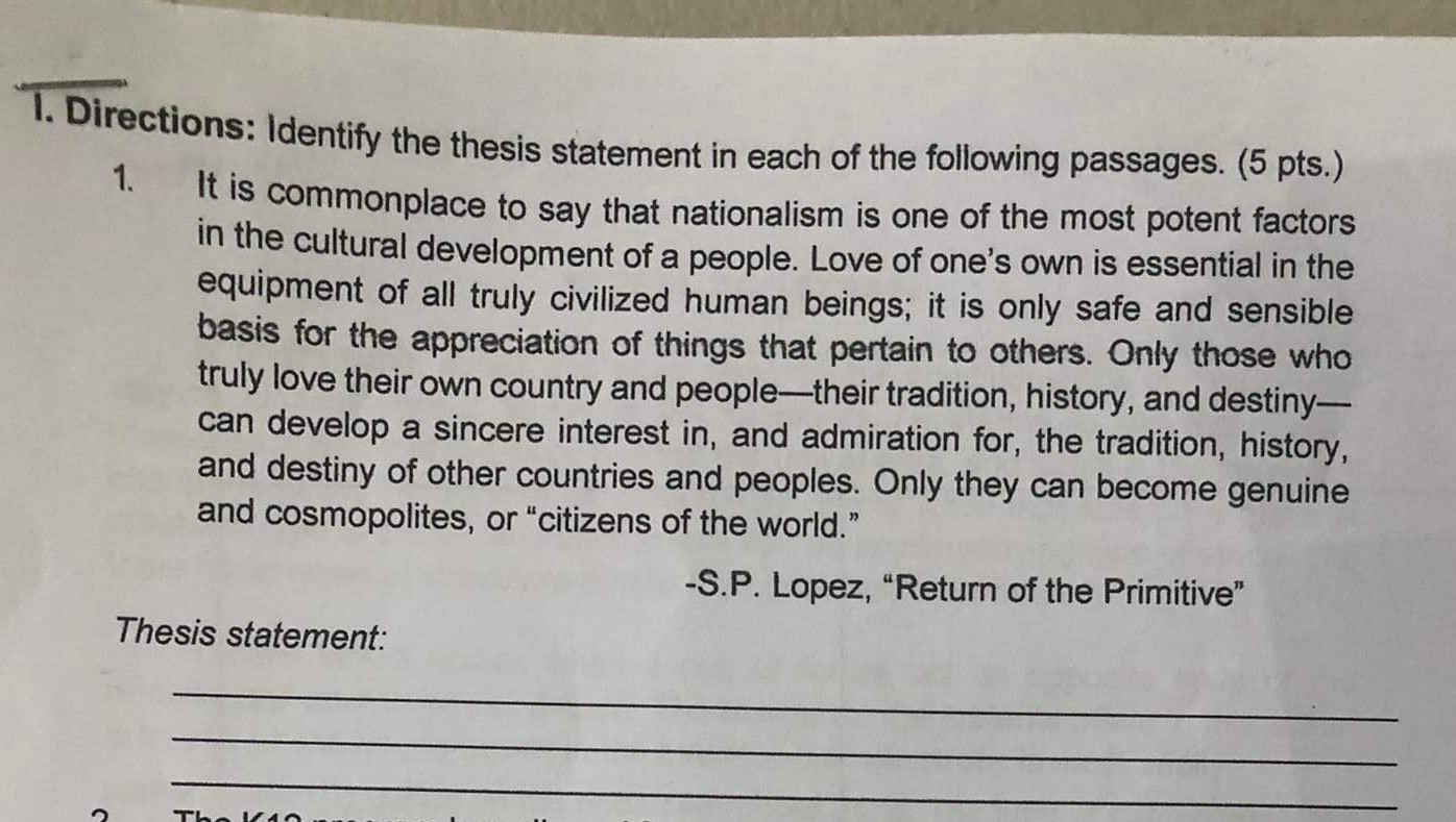 thesis statement on helping others