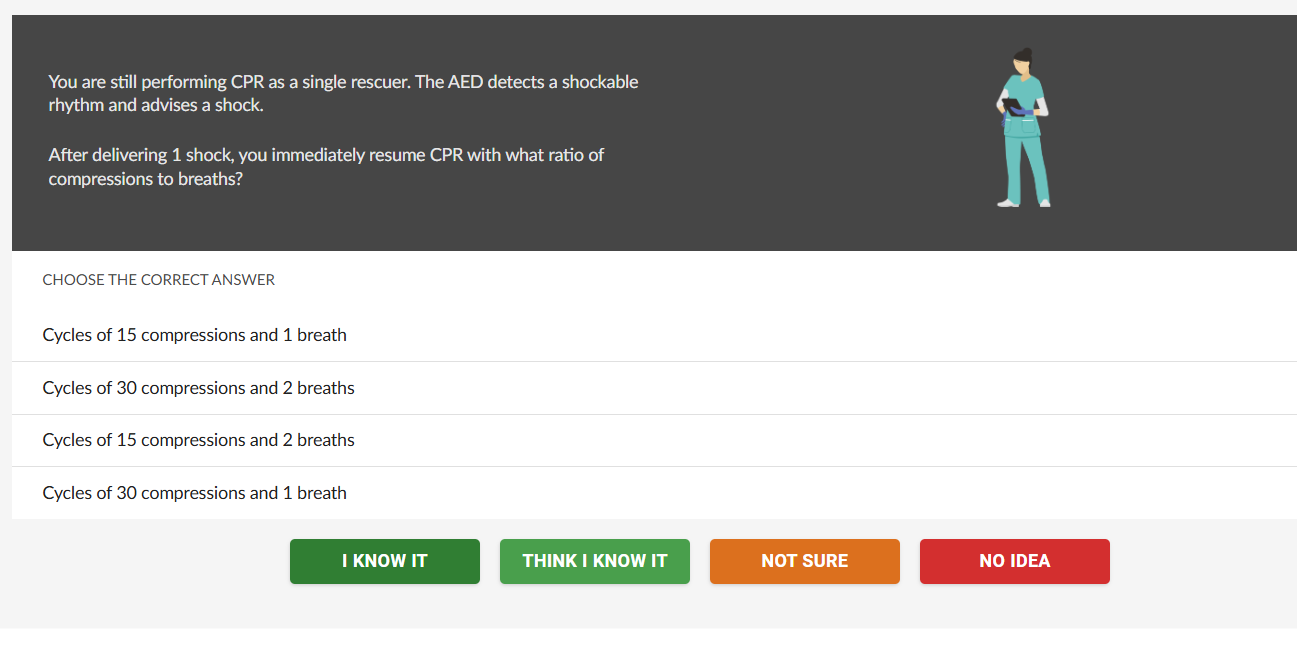You are still performing CPR as a single rescuer. The AED detects a ...