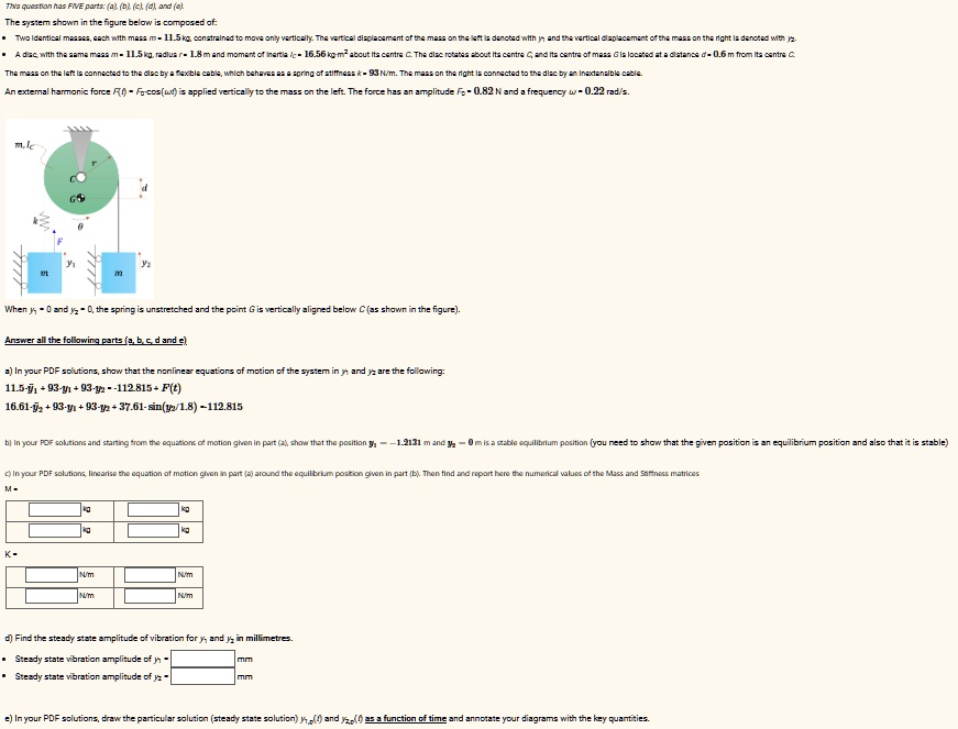 Solved Texts This Question Has Five Parts A B C D And E The System Shown In 5663