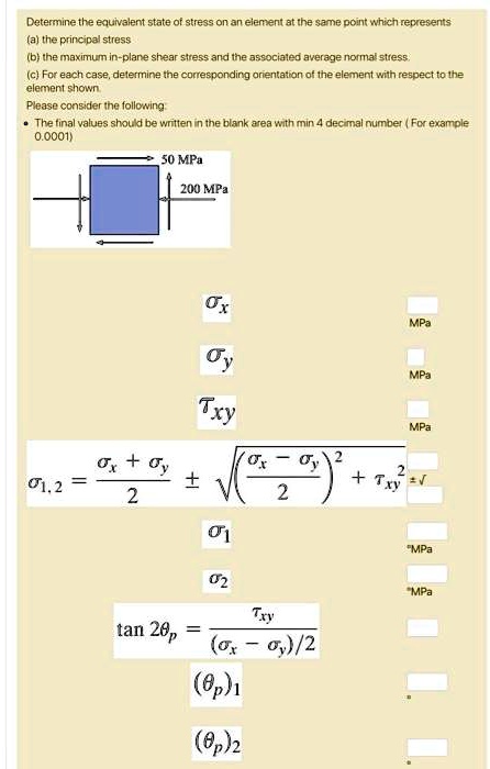 Determine the equivalent state of stress on an element at the same ...