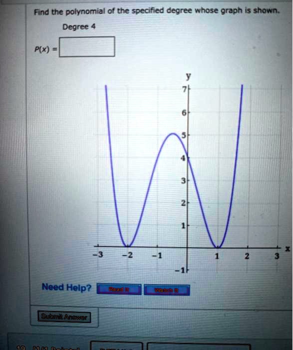 Solved Find The Polynomial Of The Specified Degree Whose Graph Is Shown Degree 4 Px Need Help 7579