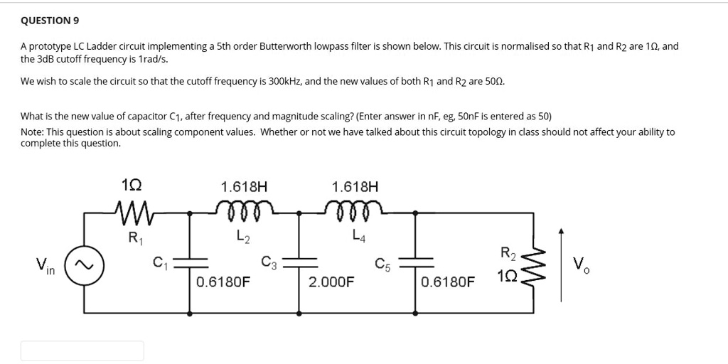 SOLVED A prototype LC Ladder circuit implementing a 5th order