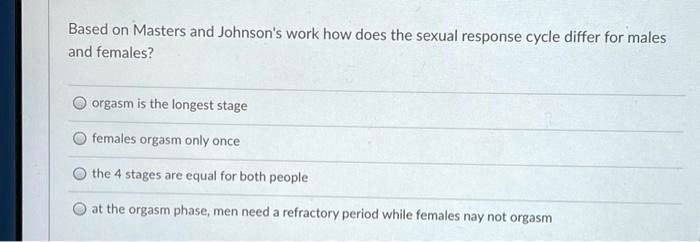 SOLVED Based on Masters and Johnson s work how does the sexual