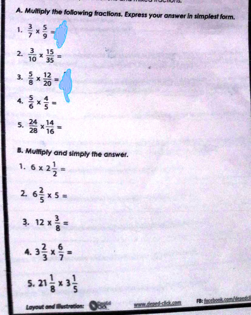 Solved Multiply The Following Fractions Wond A Multiply The Following Fractions Express Your Answer In Slmplest Form 1 5 2 1 35 3 8 2 8 1 5 24 44 28 16