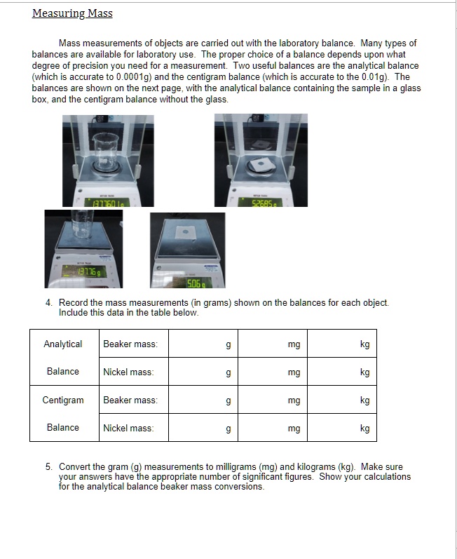 Laboratory balances: kilos, grams, micrograms 