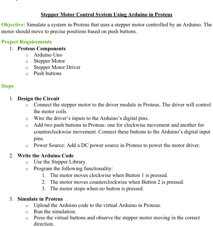 stepper motor control system using arduino in proteus objective ...