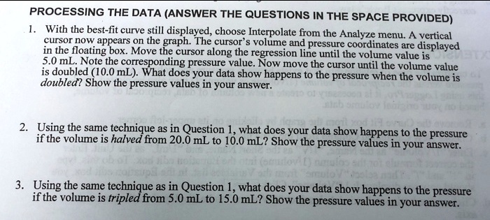 PROCESSING THE DATA (ANSWER THE QUESTIONS IN THE SPACE PROVIDED) 1 ...