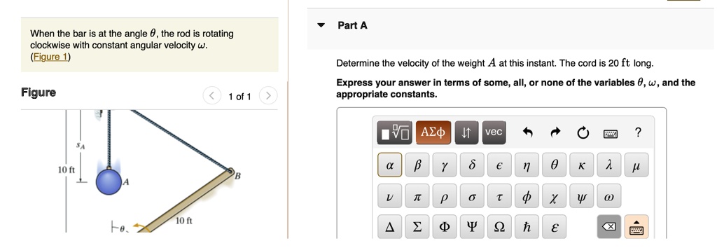 Weight Rising Through Rotation Equation When the bar is at the angle θ, the rod is rotating clockwise with ...
