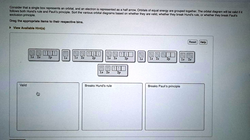 SOLVED Consider that a single box represents an orbital, and an