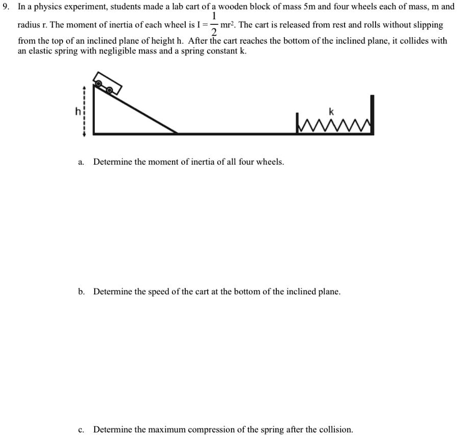 SOLVED: In a physics experiment, students made lab cart of a wooden ...