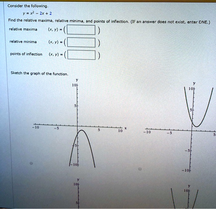 Consider The Following Y X2 2x 2 Find The Relative Itprospt