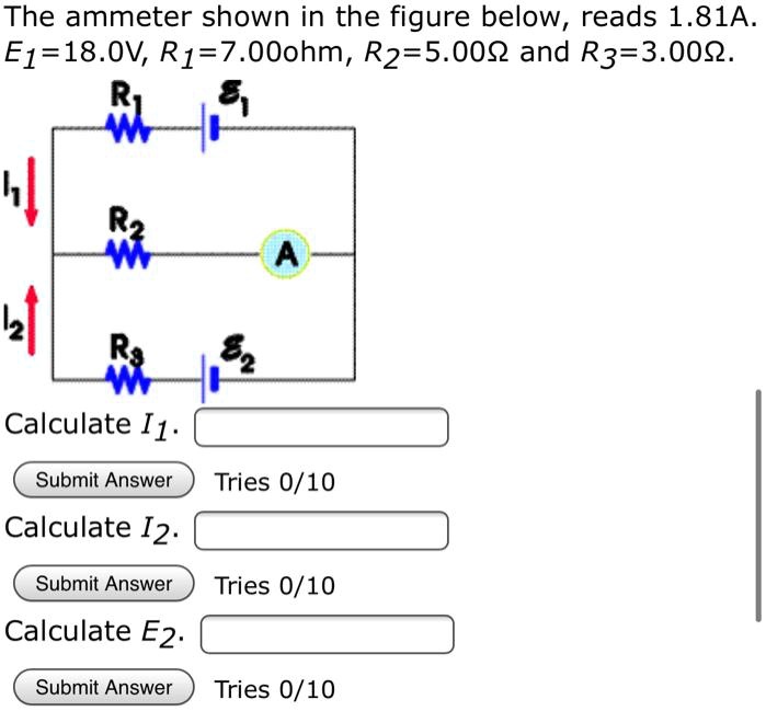 The ammeter shown in the figure below, reads 1.81A_ E… SolvedLib