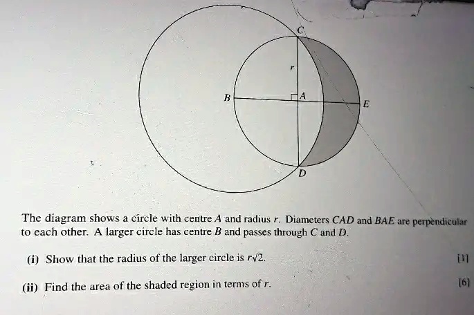 SOLVED: The Diagram Shows Circle With Centre A And Radius Diameters CAD ...