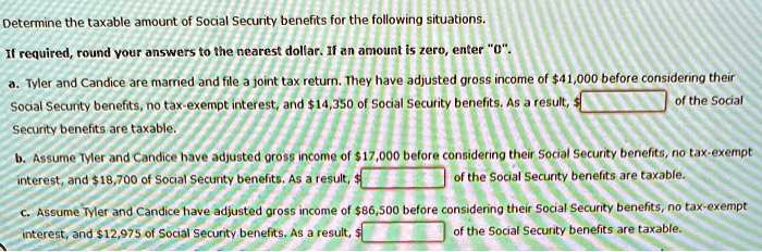 SOLVED Determine The Taxable Amount Of Social Security Benefits For solved-determine-the-taxable-amount-of-social-security-benefits-for