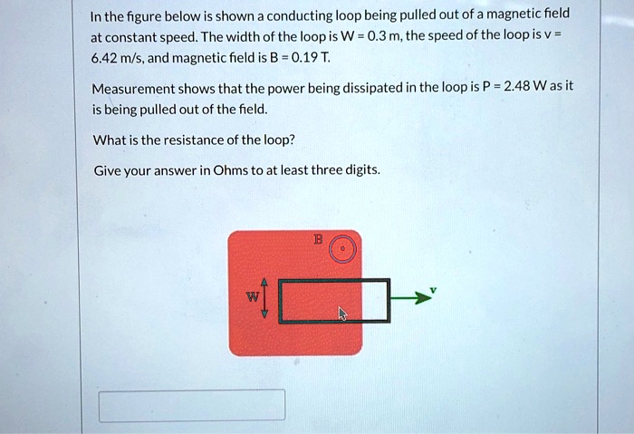 Solved In The Figure Below Is Shown Conducting Loop Being Pulled Out Of A Magnetic Field At 1444