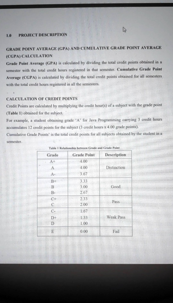 SOLVED: Please solve the code in Java. 1.0 PROJECT DESCRIPTION GRADE ...