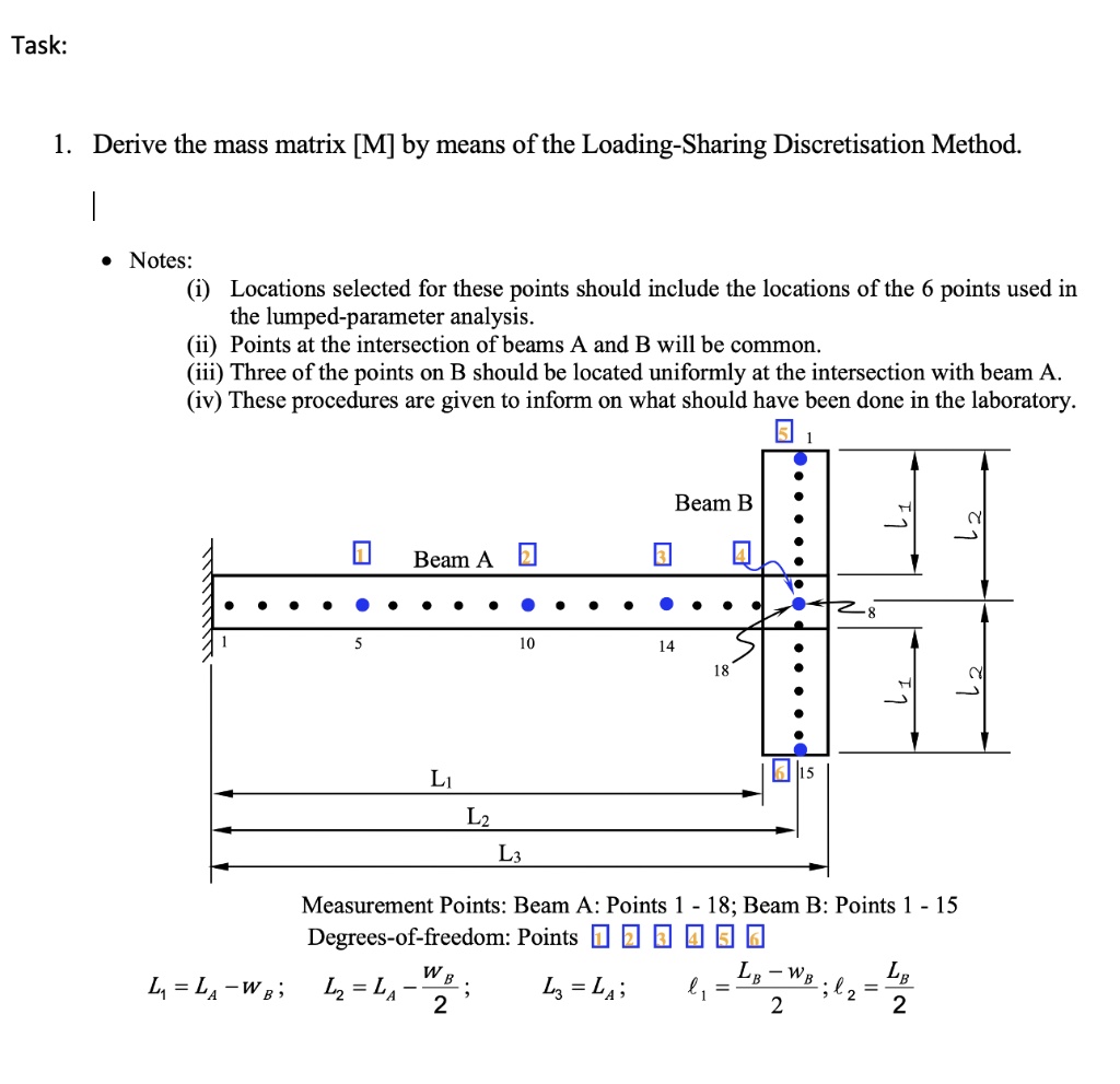 Task: 1. Derive the mass matrix [M] by means of the...