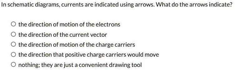 SOLVED: In schematic diagrams, currents are indicated using arrows ...