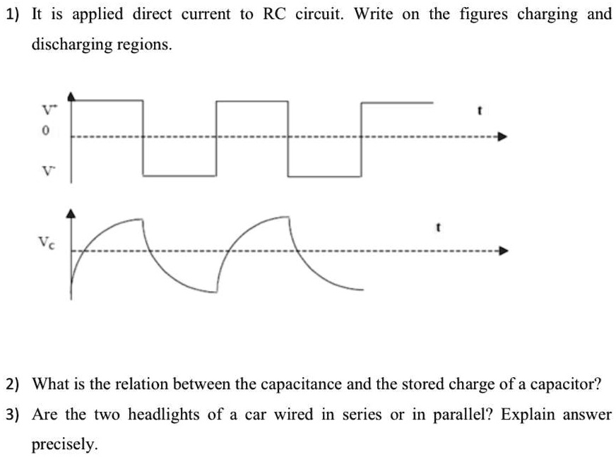 SOLVED 1) It is applied direct current to RC circuit. Write on the