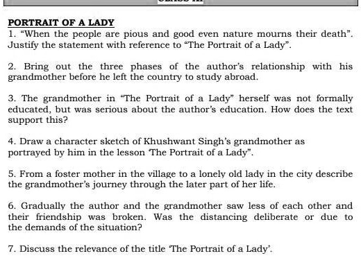 Portrait of a lady by khushwant singh