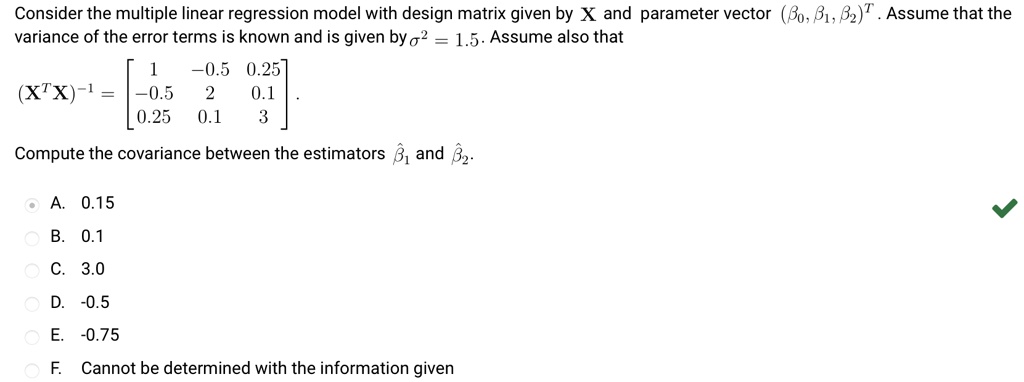 Consider the multiple linear regression model with design...