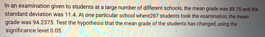 In an examination given to students at a large number of different ...