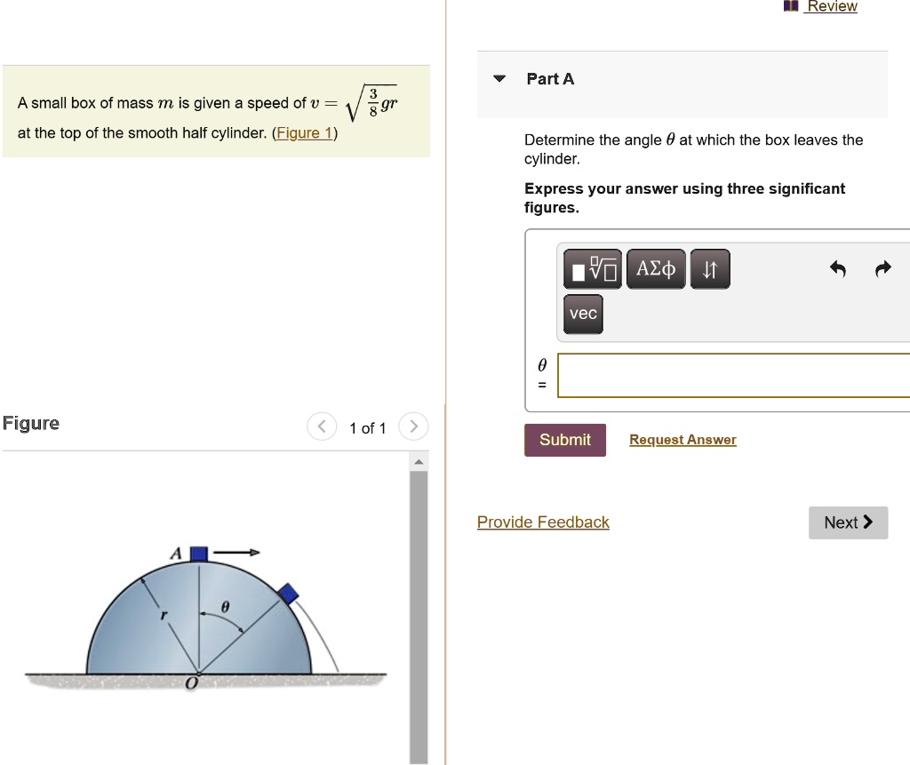 SOLVED: Review Part A Asmall box of mass m is given a speed of u 897 at ...