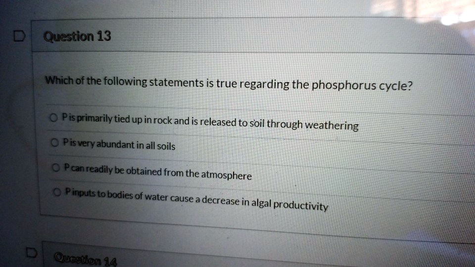 SOLVED: Question 13 Which of the following statements is true regarding