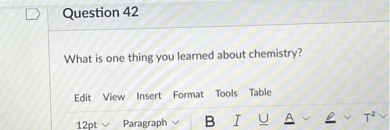 What is one thing you learned about chemistry?