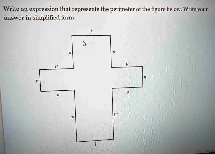 Write an expression that represents the perimeter of the figure below. Write your answer in simplified form.