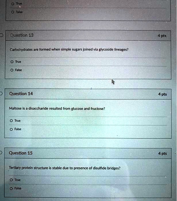 SOLVED Text Ficua Head Question 13 4 pts Carbohydrates are formed