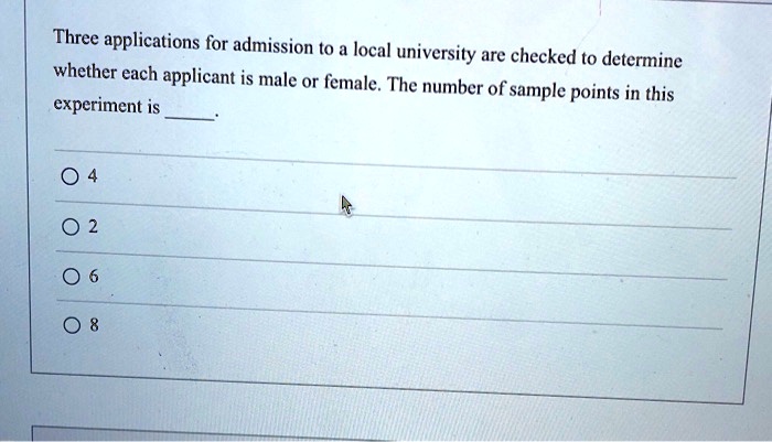 Three applications for admission to local university are checked ...