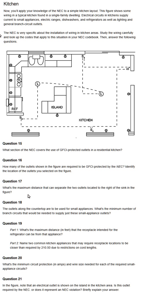 SOLVED: Now, you'll apply your knowledge of the NEC to a simple kitchen