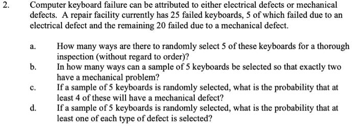 computer keyboard failure can be attributed to either electrical ...