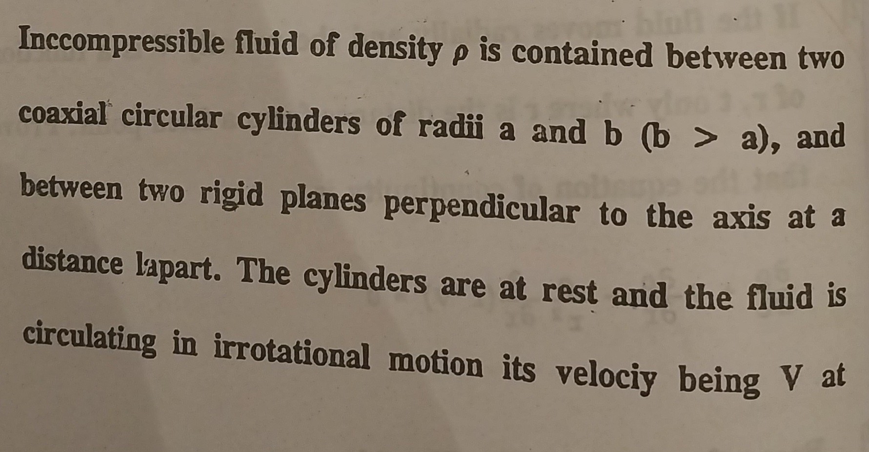 SOLVED: Inccompressible Fluid Of Density ρ Is Contained Between Two ...