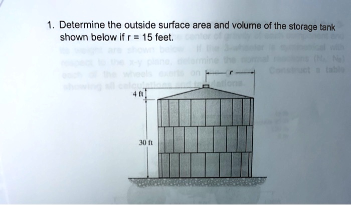 Solved Determine The Outside Surface Area And Volume Of The Storage