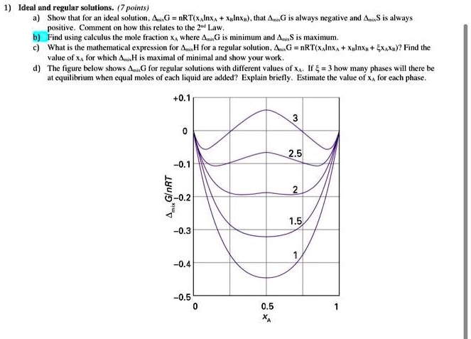 Regular Solution Method SOLVED: Ideal and regular solutions. (7 points) a) Show that for an ...
