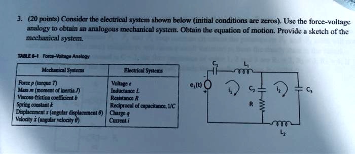 Solved 3 20 Points Consider The Electrical System Shown Below