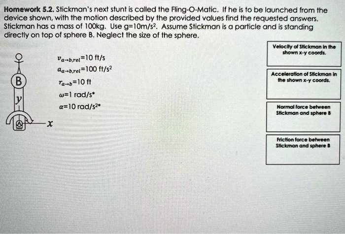 SOLVED: 1 Homework 5.2.Stickman's next stunt is called the Fling-O