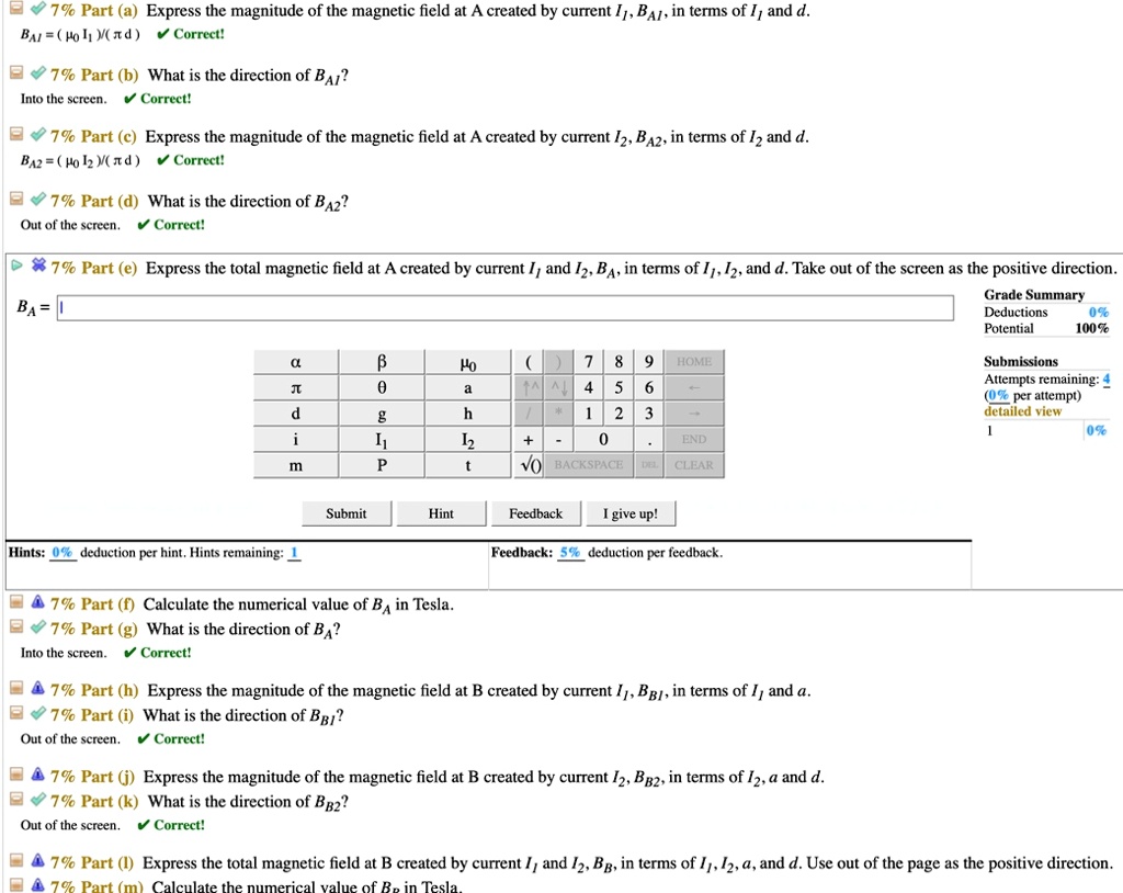 7 Part A Express The Magnitude Of The Magnetic Field At Created By ...