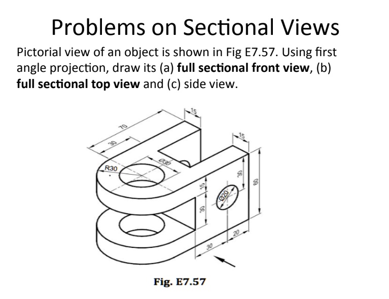 SOLVED Text Problems on Sectional Views Pictorial view of an object