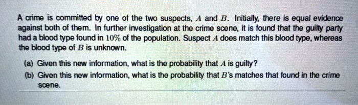 SOLVED: A Crime Is Committed By One Of The Two Suspects, And B ...