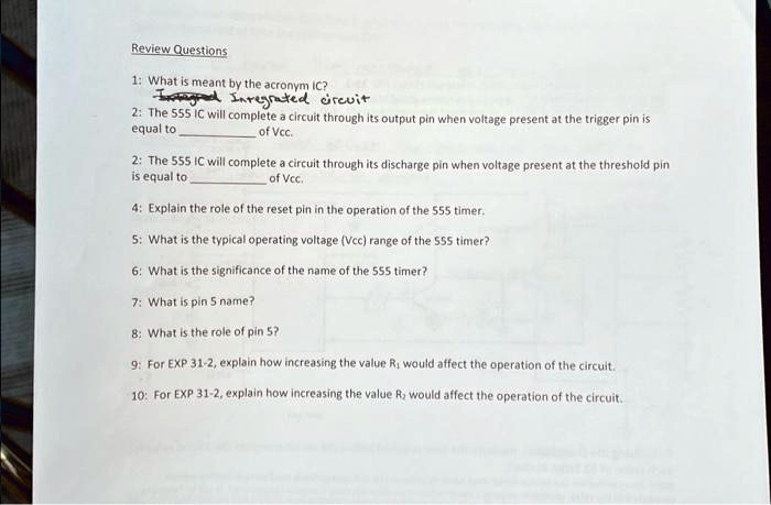 SOLVED: Review Questions: 1: What is meant by the acronym IC? 2: The